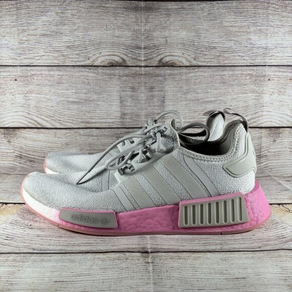 Adidas NMD R1 Womens Size 11 Running Sneakers Grey Pink White GW9462 - Picture 1 of 13